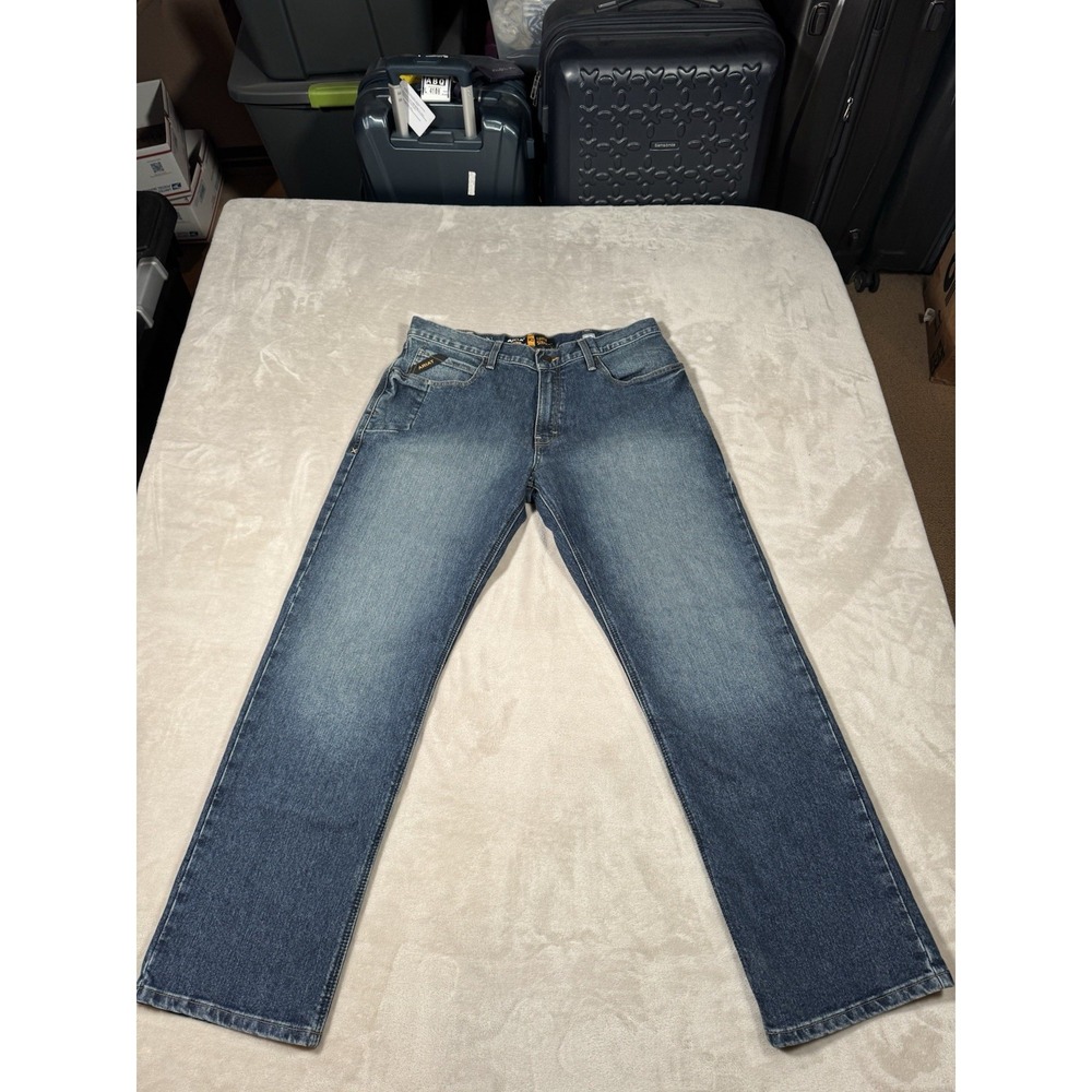 Ariat M3 Rebar Loose Straight Jeans Size 35x32 Blue MINT
